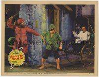 9k894 THINK FAST MR. MOTO LC 1937 J. Carrol Naish attacks Asian detective Peter Lorre in rickshaw!