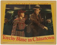 9k912 TORCHY BLANE IN CHINATOWN LC 1939 c/u of Glenda Farrell grabbing Barton MacLane by car!