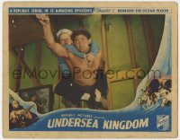 9k924 UNDERSEA KINGDOM chapter 1 LC 1936 Corrigan carries boy to safety, Beneath the Ocean Floor!