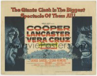 9k196 VERA CRUZ TC 1955 great artwork of Gary Cooper & Burt Lancaster, directed by Robert Aldrich!