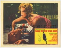 9k936 WALK ON THE WILD SIDE LC 1962 close up of Jane Fonda over injured Laurence Harvey in street!