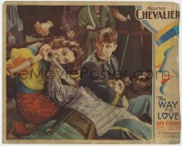 9k946 WAY TO LOVE LC 1933 Maurice Chevalier watches Ann Dvorak bite man's hand to get his dagger!