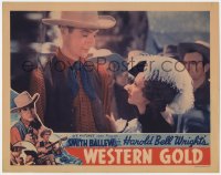 9k956 WESTERN GOLD LC R1940 great close up of singing cowboy Smith Ballew & pretty Heather Angel!
