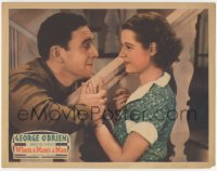 9k966 WHEN A MAN'S A MAN LC 1935 romantic close up of George O'Brien & pretty Dorothy Wilson!