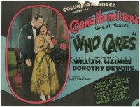 9k202 WHO CARES signed TC 1925 by Dorothy Devore, who's in love with William Haines, ultra rare!