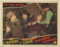 9k975 WILD HORSE STAMPEDE LC 1943 The Trail Blazers Ken Maynard & Hoot Gibson fighting bad guys!