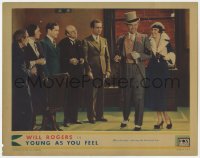 9k991 YOUNG AS YOU FEEL LC 1931 Will Rogers in top hat & Fifi D'Orsay are off to the races, rare!