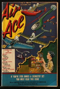 9m236 AIR ACE #12 comic book November 1945 you must read if you've ever owned a chemistry set!