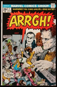 9m240 ARRGH #2 comic book February 1975 Dracula, Frankenstein, Werewolf, Marvel Comics!