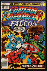 9m268 CAPTAIN AMERICA #212 comic book August 1977 he's blind at the mercy of the Red Skull!