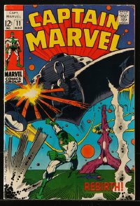 9m270 CAPTAIN MARVEL #11 comic book March 1969 the execution squad is wiped out, Rebirth!