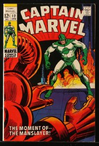 9m271 CAPTAIN MARVEL #12 comic book April 1969 The Moment of -- The Man-Slayer