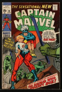 9m278 CAPTAIN MARVEL #20 comic book June 1970 The Hunter & The Holocaust, The Hero Who Wouldn't Die!