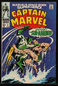 9m279 CAPTAIN MARVEL #4 comic book August 1968 Marvel's Space-Born Super-Hero, Enter Sub-Mariner!