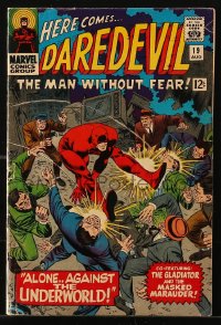 9m299 DAREDEVIL #19 comic book August 1966 Marvel Comics, Man Without Fear, Alone Against the World!