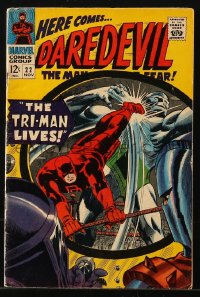 9m302 DAREDEVIL #22 comic book November 1966 Marvel Comics, Man Without Fear, The Tri-Man Lives!