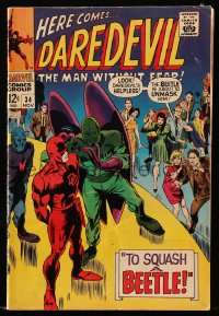 9m313 DAREDEVIL #34 comic book November 1967 The Man Without Fear, To Squash a Beetle!