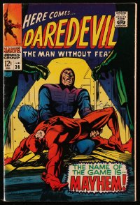 9m314 DAREDEVIL #36 comic book January 1968 The Name of the Game is Mayhem, Fantastic 4 crossover!