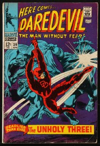 9m316 DAREDEVIL #39 comic book April 1968 Man Without Fear, Deadlier Than Ever... The Unholy Three!