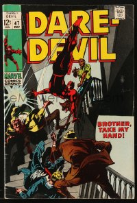 9m323 DAREDEVIL #47 comic book December 1968 The Man Without Fear, Brother, Take My Hand!