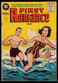 9m342 FIRST ROMANCE #40 comic book June 1956 is it better to have loved and lost?
