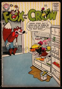 9m344 FOX & THE CROW #42 comic book August 1957 D.C. Comics, he's stuck in the icebox!