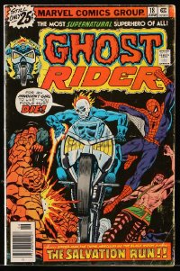 9m351 GHOST RIDER #18 comic book June 1976 Marvel Comics, Spider-Man & The Thing crossover!