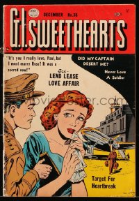 9m349 G.I. SWEETHEARTS #36 comic book December 1953 Target for Heartbreak, lend lease love affair!