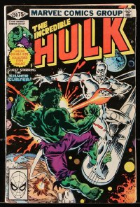 9m363 INCREDIBLE HULK #250 comic book August 1980 Marvel Comics, Silver Surfer crossover!