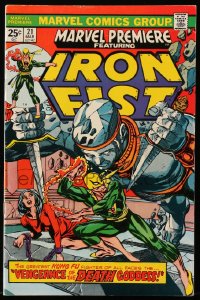 9m368 IRON FIST #21 comic book March 1975 Kung Fu faces the Vengeance of the Death Goddess!