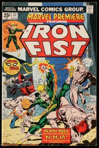 9m369 IRON FIST #22 comic book June 1975 Death-Duel with night-prowling Ninja, ultimate showdown!