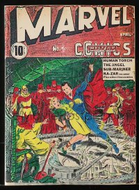 9m380 MARVEL MYSTERY COMICS #6 comic book April 1940 Human Torch, Sub-Mariner, coverless!