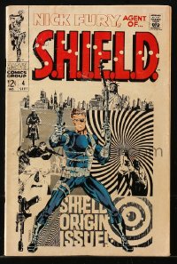 9m400 NICK FURY #4 comic book September 1968 Agent of S.H.I.E.L.D., SHIELD origin issue!