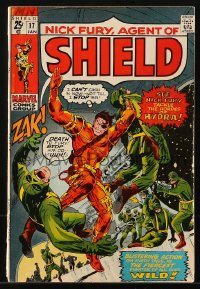 9m396 NICK FURY #17 comic book January 1971 Agent of SHIELD, tackle the hodes of Hydra!
