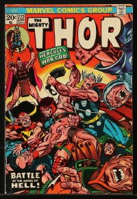 9m439 THOR #222 comic book April 1974 Marvel Comics, battle at the gates of Hell with Hercules!