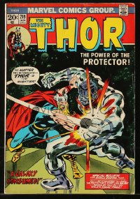 9m436 THOR #219 comic book January 1974 Marvel Comics, special bulletin for shock ending fans!