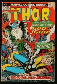 9m434 THOR #217 comic book November 1973 Marvel, father against son, Odin against Thor, god vs god!