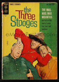 9m441 THREE STOOGES #17 comic book May 1964 Moe, Larry & Curly-Joe are mad, mad, mad Mounties!