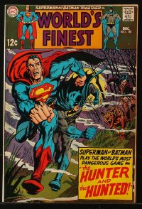9m452 WORLD'S FINEST #181 comic book December 1968 Superman & Batman, The Hunter and The Hunted!