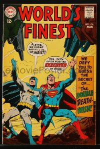 9m450 WORLD'S FINEST #174 comic book March 1968 Superman & Batman, The Double Death-Wish!
