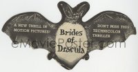 9m114 BRIDES OF DRACULA die-cut herald 1960 Terence Fisher, shaped like vampire bat, ultra rare!