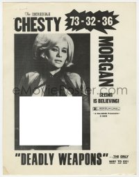 9m127 DEADLY WEAPONS herald 1974 Doris Wishman directed, sexy topless Chesty Morgan, 73-32-36!