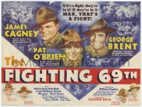 9m136 FIGHTING 69th herald 1940 WWI soldiers James Cagney, Pat O'Brien & Dennis Morgan, rare!