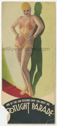 9m144 FOOTLIGHT PARADE herald 1933 wonderful different image of showgirl in skimpy pink outfit!