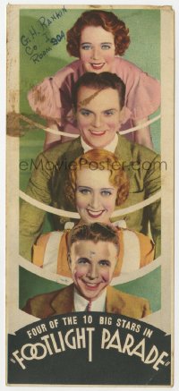 9m141 FOOTLIGHT PARADE herald 1933 James Cagney, Joan Blondell, Ruby Keeler & Dick Powell smiling!