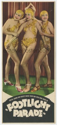 9m148 FOOTLIGHT PARADE herald 1933 wonderful image of 2 sexy showgirls touching hands above third!