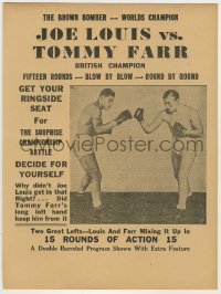 9m173 JOE LOUIS VS TOMMY FARR herald 1937 boxing, blow by blow, round by round championship battle!