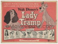 9m177 LADY & THE TRAMP herald 1955 Walt Disney romantic canine dog classic cartoon!