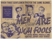 9m183 MEN ARE SUCH FOOLS herald 1938 early Humphrey Bogart, Priscilla Lane, Busby Berkeley, rare!