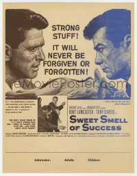 9m217 SWEET SMELL OF SUCCESS herald 1957 Burt Lancaster as Hunsecker, Tony Curtis as Sidney Falco!